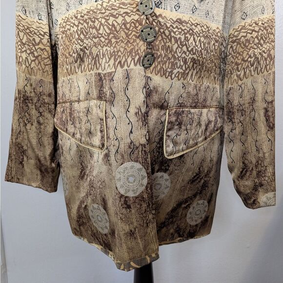 VTG Platinum Dorothy Schoelen Maximalist Metallic Gold Power Suit Blazer S - Picture 4 of 11